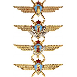 Russian Federation 4 Badges Class of the Air Force Military Navigator 1993