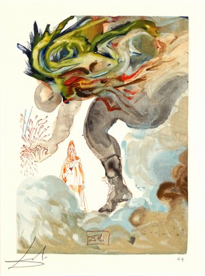 Salvador Dalí (1904-1989), Giganci, Piekło, Pieśń XXXI, z cyklu: Dante, Boska Komedia