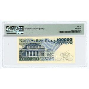 100.000 złotych 1990 - seria AG - PMG 66 EPQ