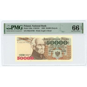 50 000 złotych 1993 - seria P - PMG 66 EPQ
