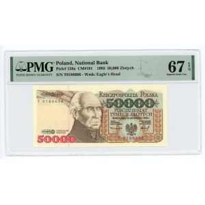 50 000 złotych 1993 - seria T - PMG 67 EPQ