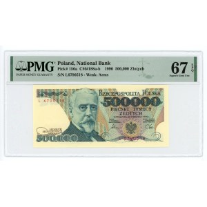 500 000 złotych 1990 - seria L - PMG 67 EPQ