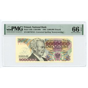 2 000 000 złotych 1992 - seria B - PMG 66 EPQ