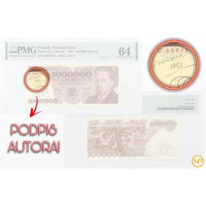 1 000 000 złotych 1991 - seria C - PMG 64 banknot z podpisem projektanta Andrzej Heidrich