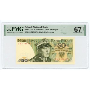 50 złotych 1975 - seria AM - PMG 67 EPQ