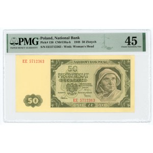 50 złotych 1948 - seria EE - PMG 45