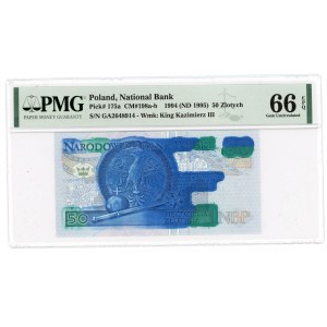50 złotych 1994 - seria GA - BŁĄD DRUKU - PMG 66 EPQ