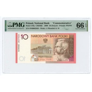 10 złotych 2008 - Józef Piłsudski - PMG 66 EPQ