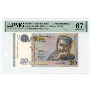 20 złotych 2018 - Józef Piłsudski - PMG 67 EPQ