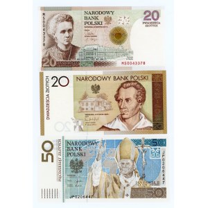 Set 5 banknotów kolekcjonerskich - Skłodowska, Słowacki, Jan Paweł II, Chopin, Koronacja obrazu Matki Bożej