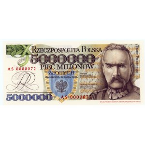 REPLIKA - 5 000 000 złotych 1995 - seria AS 0000072