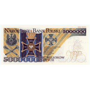 REPLIKA - 5 000 000 złotych 1995 - seria AS 0000072