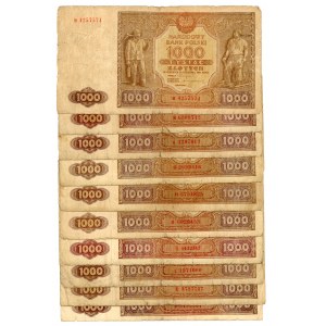 SET 10 sztuk 1000 złotych 1946