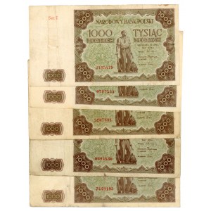 SET 5 sztuk 1000 złotych 1947
