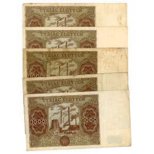 SET 5 sztuk 1000 złotych 1947