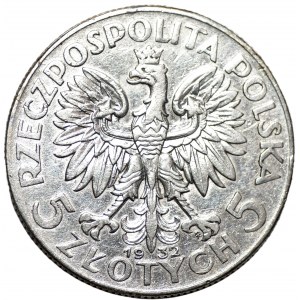 II RP - 5 złotych 1932 Polonia - ze znakiem mennicy