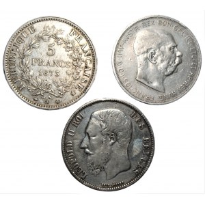 Zestaw monet srebrnych 3 sztuki - 1867-1909