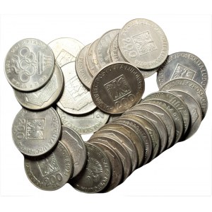 29 sztuk monet srebrnych 1974-1982 - łącznie 418,52 gram srebra 625