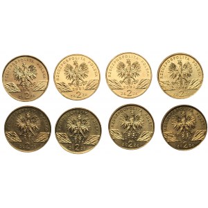 8 x 2 złote 1998-2003 - Ropucha, Wilk, Dudek, Węgorz Europejski