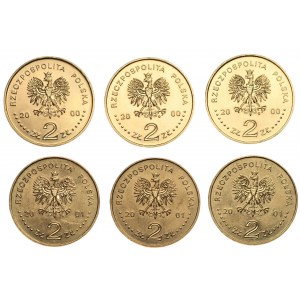 6 x 2 złote 2000-2001 - 1000-lecie Zjazdu w Gnieźnie, Szlak Bursztynowy