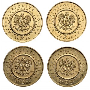 4 x 2 złote 1997-1999 - Zamek w Pieskowej Skale, Zamek w Kórniku, Pałac Potockich