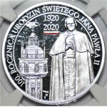 10 złotych 2020 - 100. rocznica urodzin Jana Pawła II - NGC PF 70 ULTRA CAMEO - MAX NOTA