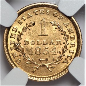 USA - 1 Dollar 1854 - TYP 1 - NGC MS 63