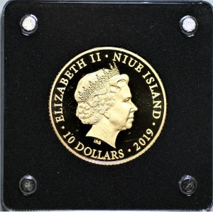 Niue Island - New Island - 10 Dolarów 2019 - Au 999, 7,7 gram