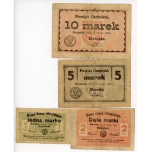 Chojnice - 1, 2, 5 oraz 10 marek 1920 - Set 4 sztuk
