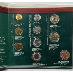 Polskie Monety Obiegowe od 1 grosza do 5 złotych 1995-2003 wraz z żetonem Mennicy Państwowej