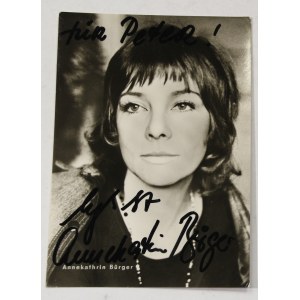 Annekathrin Burger - autographed on film postcard
