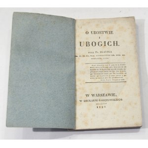 Frederick Skarbek On Poverty and the Poor [1st edition, 1827].