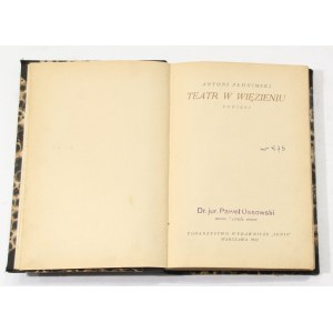Antoni Slonimski Theatre in Prison [1st edition, 1922].