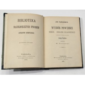 Iwan Turgenjew Eine Auswahl von Romanen [1. Auflage, 1886].