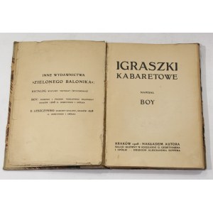 Tadeusz Boy Żeleński Igraszki kabaretowe [1. Auflage, 1908].