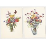 Jan Marcin Szancer set of 8 postcards with flowers [flowers, postcard].