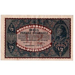 1/2 half Polish mark 1920