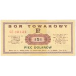 Bon Towarowy PKO 5$ GE 0659482 1 października 1969 - 20 - 02 - 1985