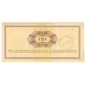 Bon Towarowy PKO 5$ GE 0659483 1 października 1969 - 20 - 02 - 1985