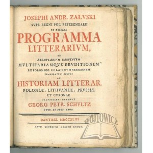 JANOCKI Jan Daniel, (ZAŁUSKI Józef Andrzej), Litterarum in Polonia instauratores.