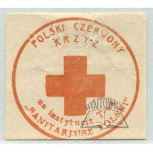 POLSKI Czerwony Krzyż na instytucje T-wa Sanitarjusz Polski.