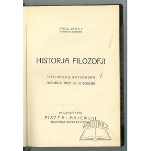 JANET Paul, Historja filozofji.