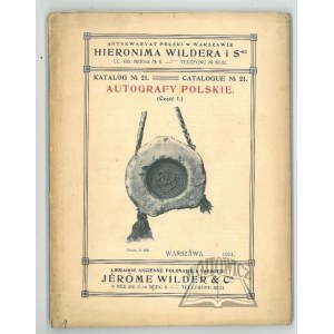 (WILDER Hieronim), Autografy Polskie. Katalog Nr 21.
