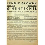 CENNIK główny Jesień 1937 - wiosna 1938. G. Hentschel. Gospodarstwo ogrodnicze