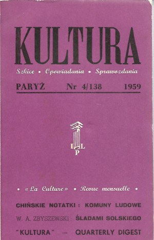 KULTURA PARYŻ Nr.4/138 1959 WITOLD GOMBROWICZ