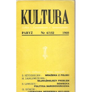 KULTURA PARYŻ Nr.6/152 1960 MIŁOSZ WIERSZE