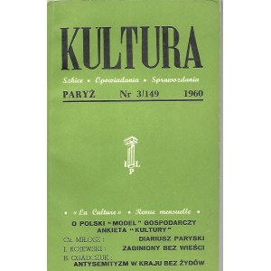 KULTURA PARYŻ Nr.3/149 1960 MIŁOSZ, GOMBROWICZ