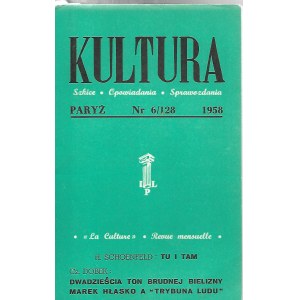 KULTURA PARYŻ Nr.6/128 1958 WITOLD GOMBROWICZ