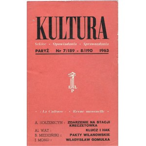 KULTURA PARYŻ Nr.7/189 - 8/190 1963 WITOLD GOMBROWICZ