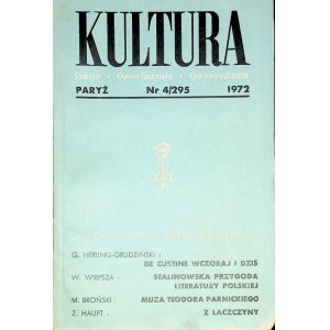 KULTURA PARYŻ Nr.4/295 1972 M.CZAPSKA G.HERLING-GRUDZIŃSKI